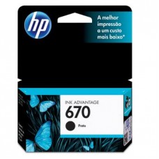 Cartucho de Tinta HP 670 Preto - CZ113AB